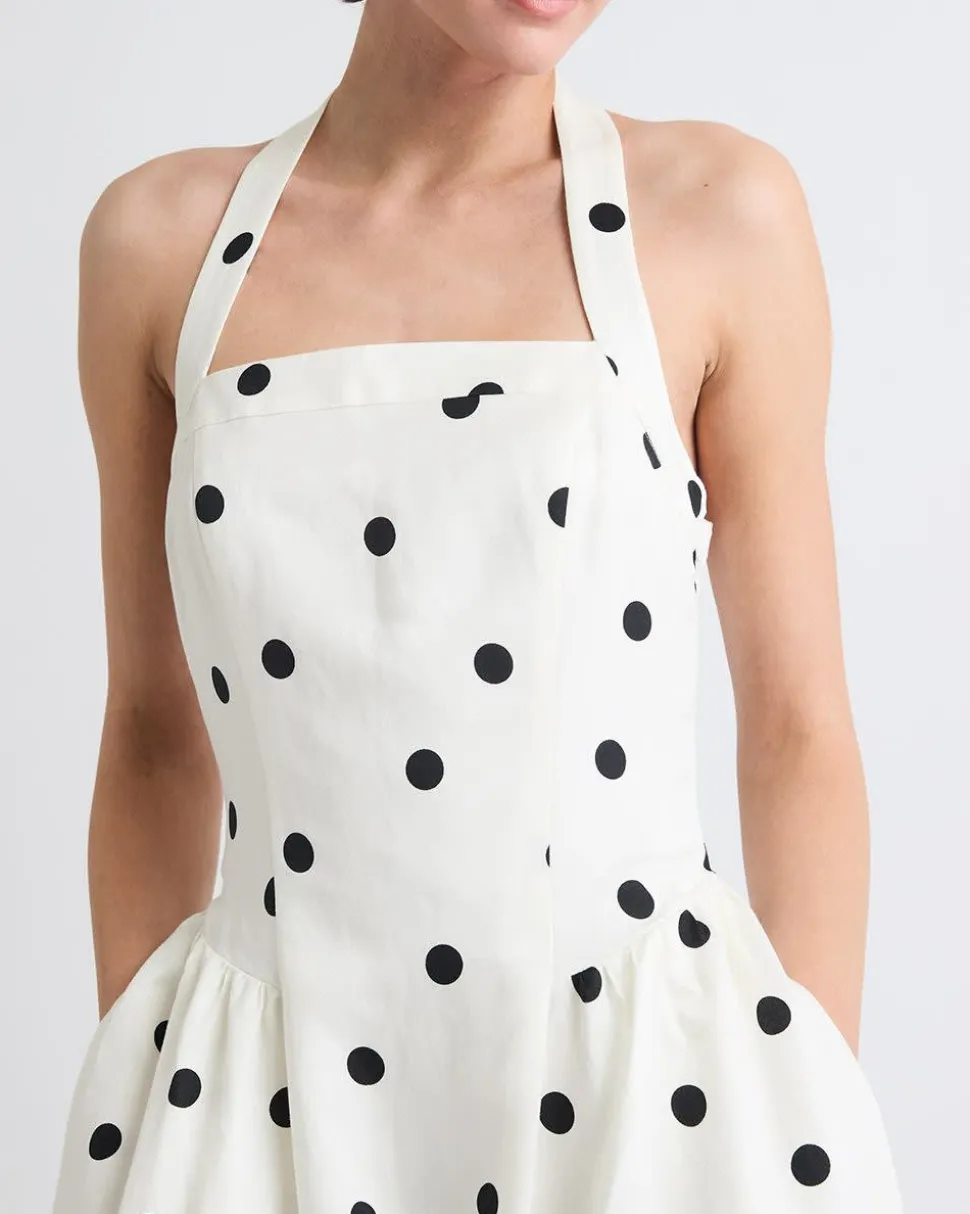 Sleeveless Midi Cocktail Dress with Halter Neckline