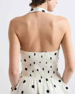 Sleeveless Midi Cocktail Dress with Halter Neckline