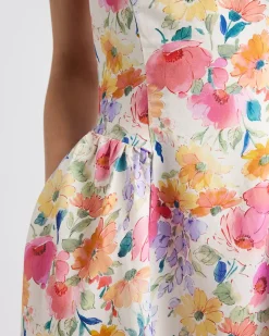 Sleeveless Midi Cocktail Dress with Halter Neckline