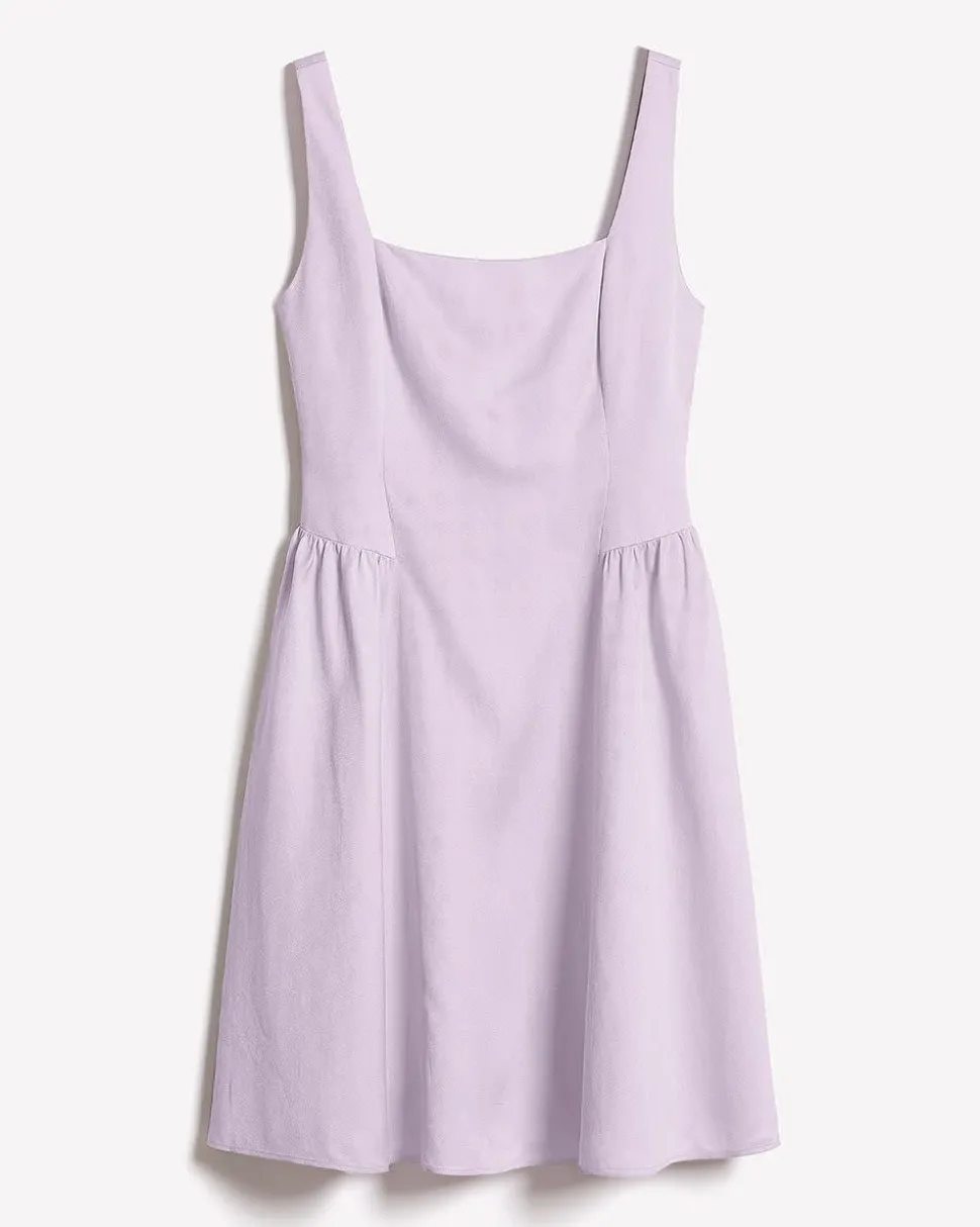 Sleeveless Mini Cocktail Dress with Square Neckline