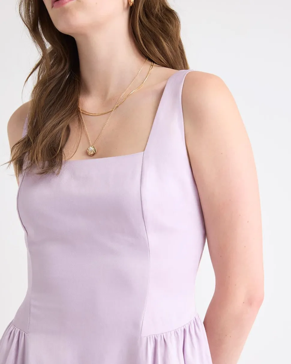 Sleeveless Mini Cocktail Dress with Square Neckline