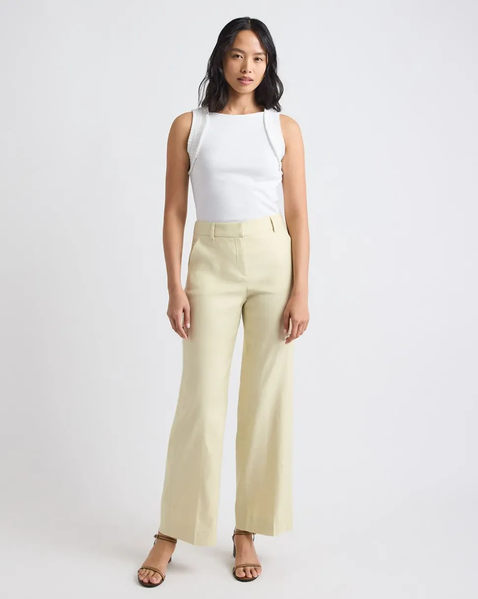 Sleeveless Mix-Media Crew-Neck Top
