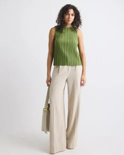 Sleeveless Pleated Top