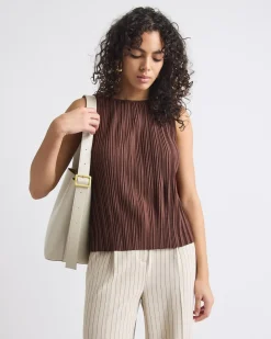 Sleeveless Pleated Top