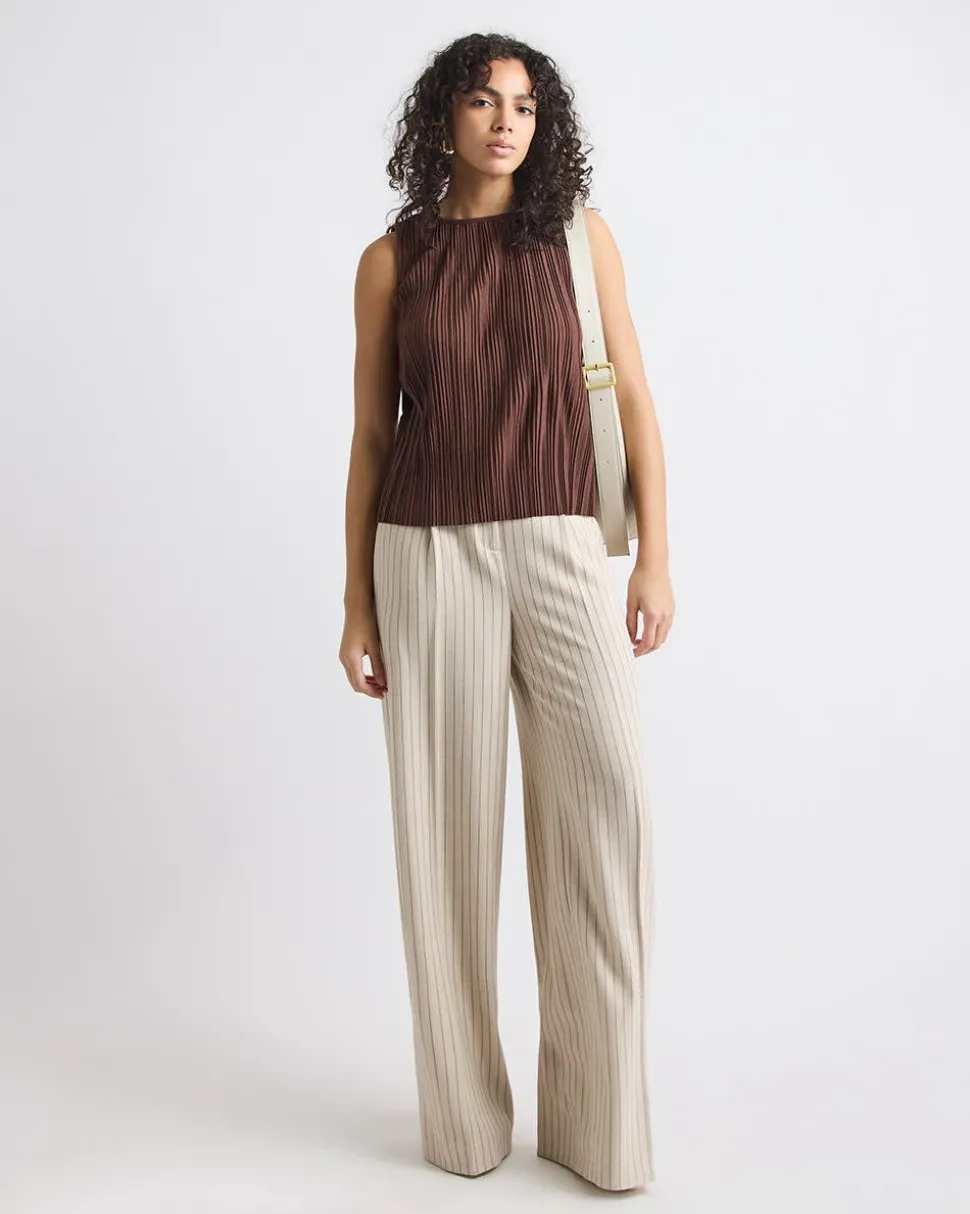 Sleeveless Pleated Top