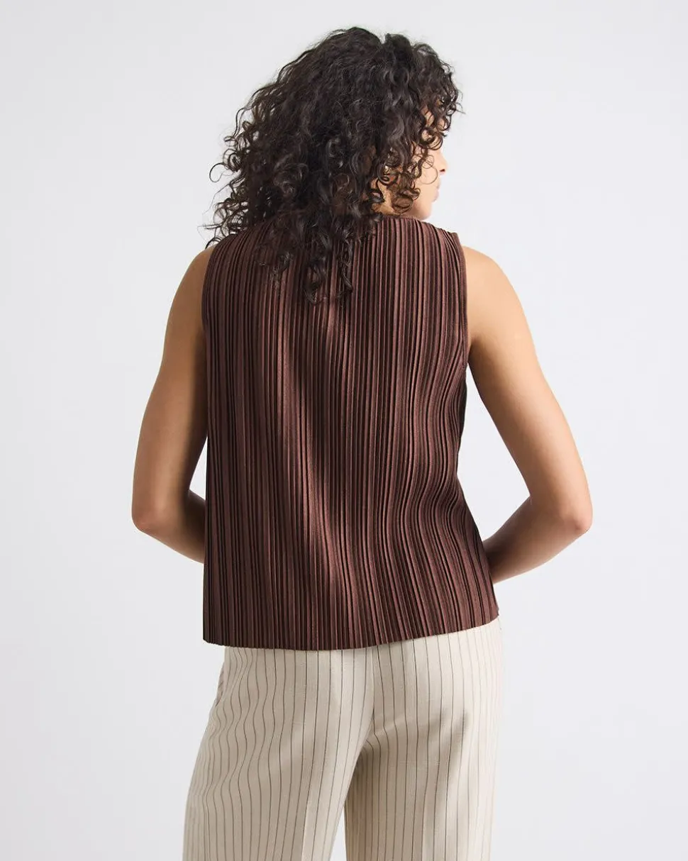 Sleeveless Pleated Top