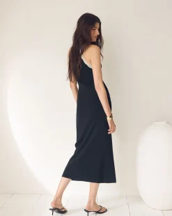 Sleeveless Ribbed Maxi Dress with Crochet Details