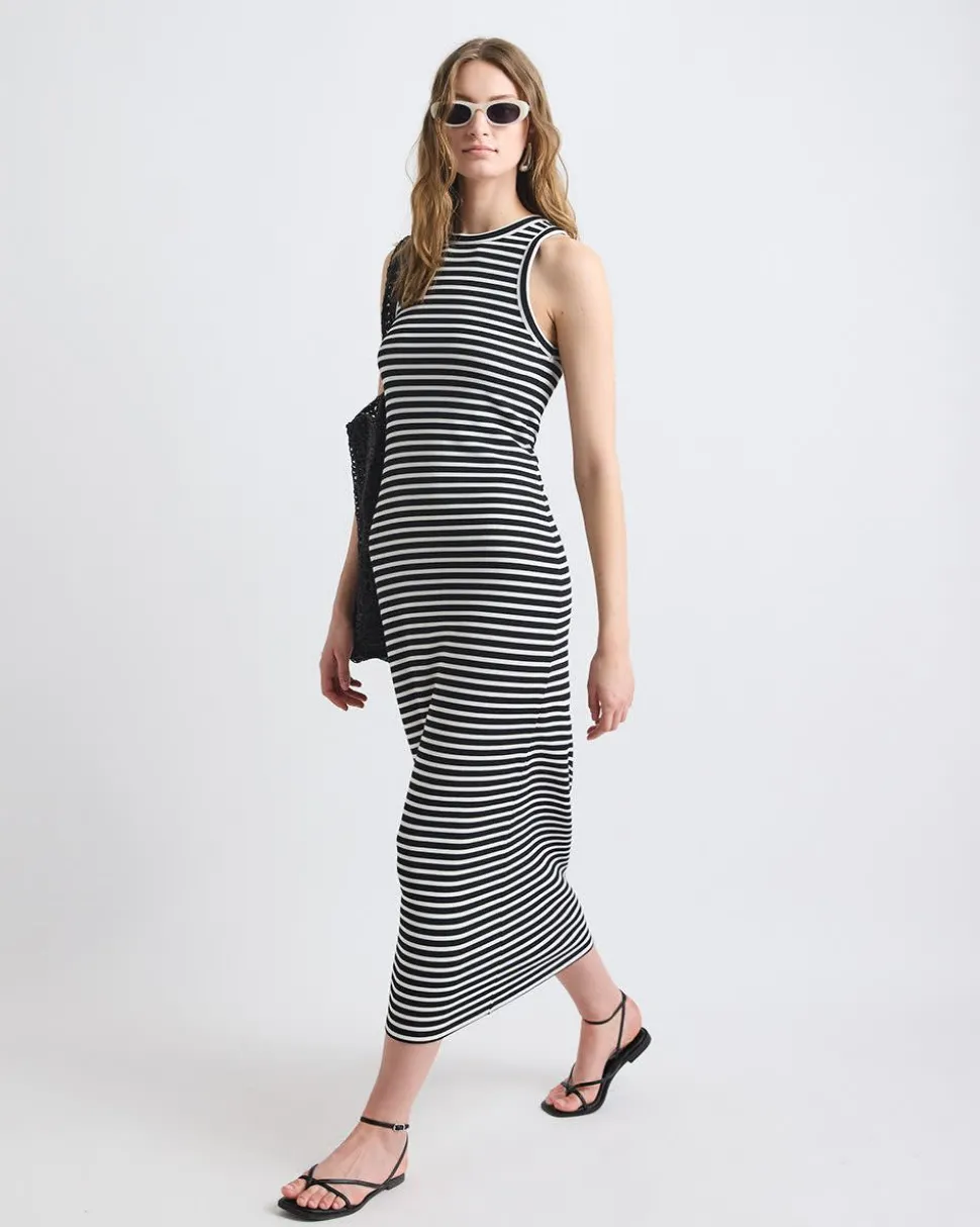 Sleeveless Ribbed Midi Dress