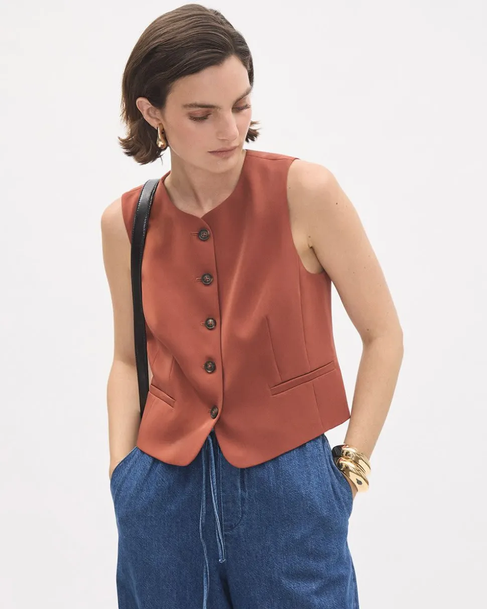 Sleeveless Satin Vest