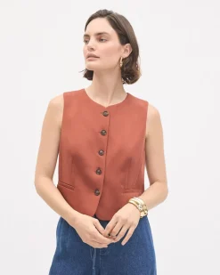 Sleeveless Satin Vest