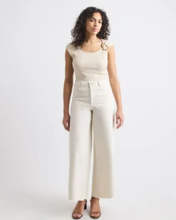 Sleeveless Scoop-Neck Top with Metal Ring