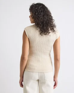 Sleeveless Scoop-Neck Top with Metal Ring
