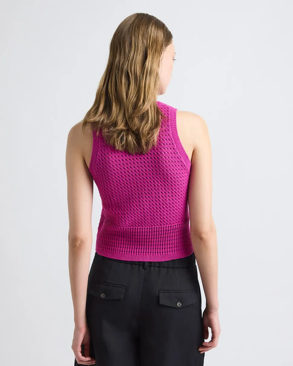 Sleeveless Short Crochet Sweater