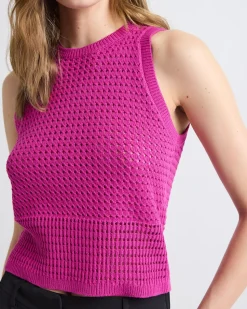 Sleeveless Short Crochet Sweater