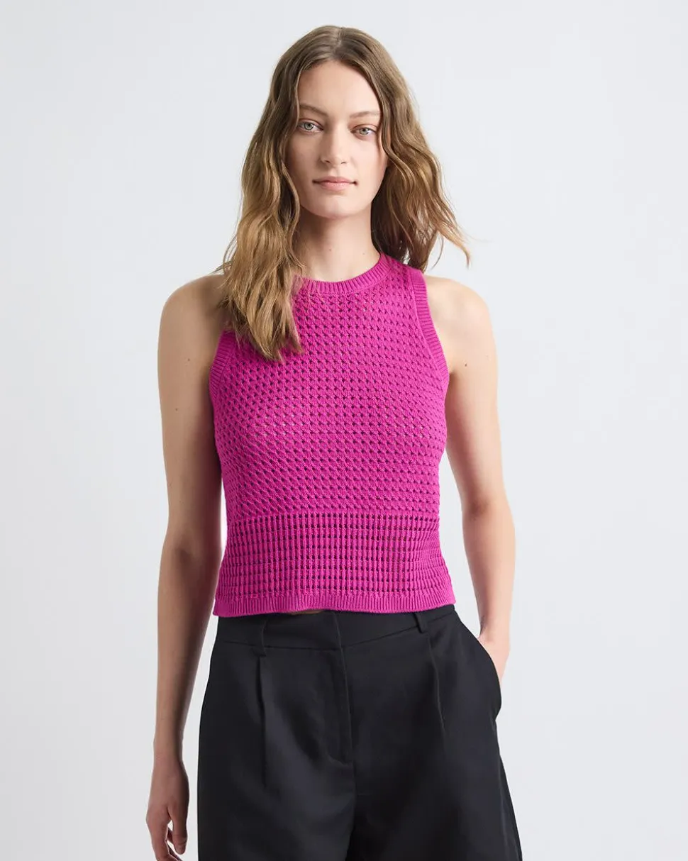Sleeveless Short Crochet Sweater