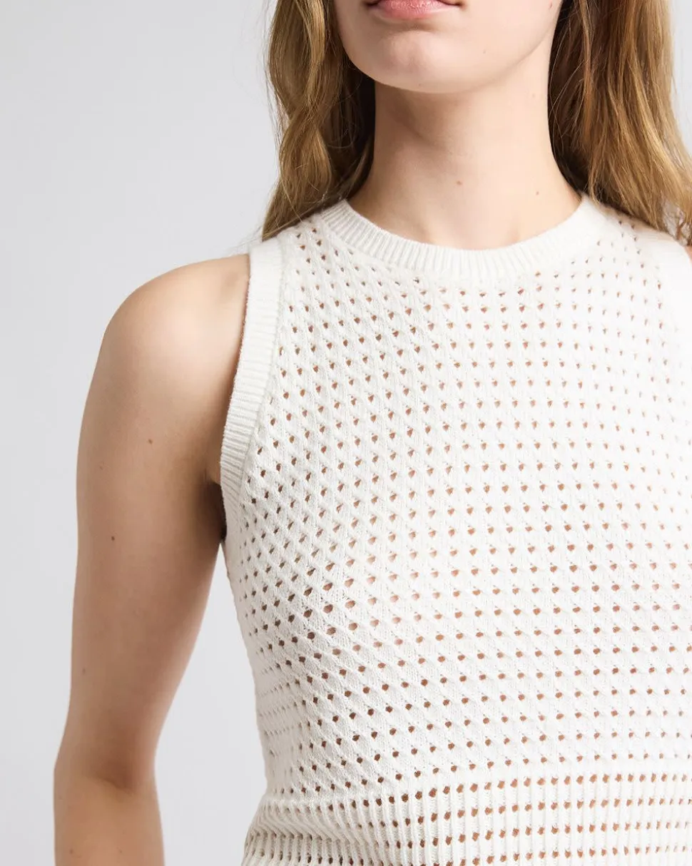 Sleeveless Short Crochet Sweater