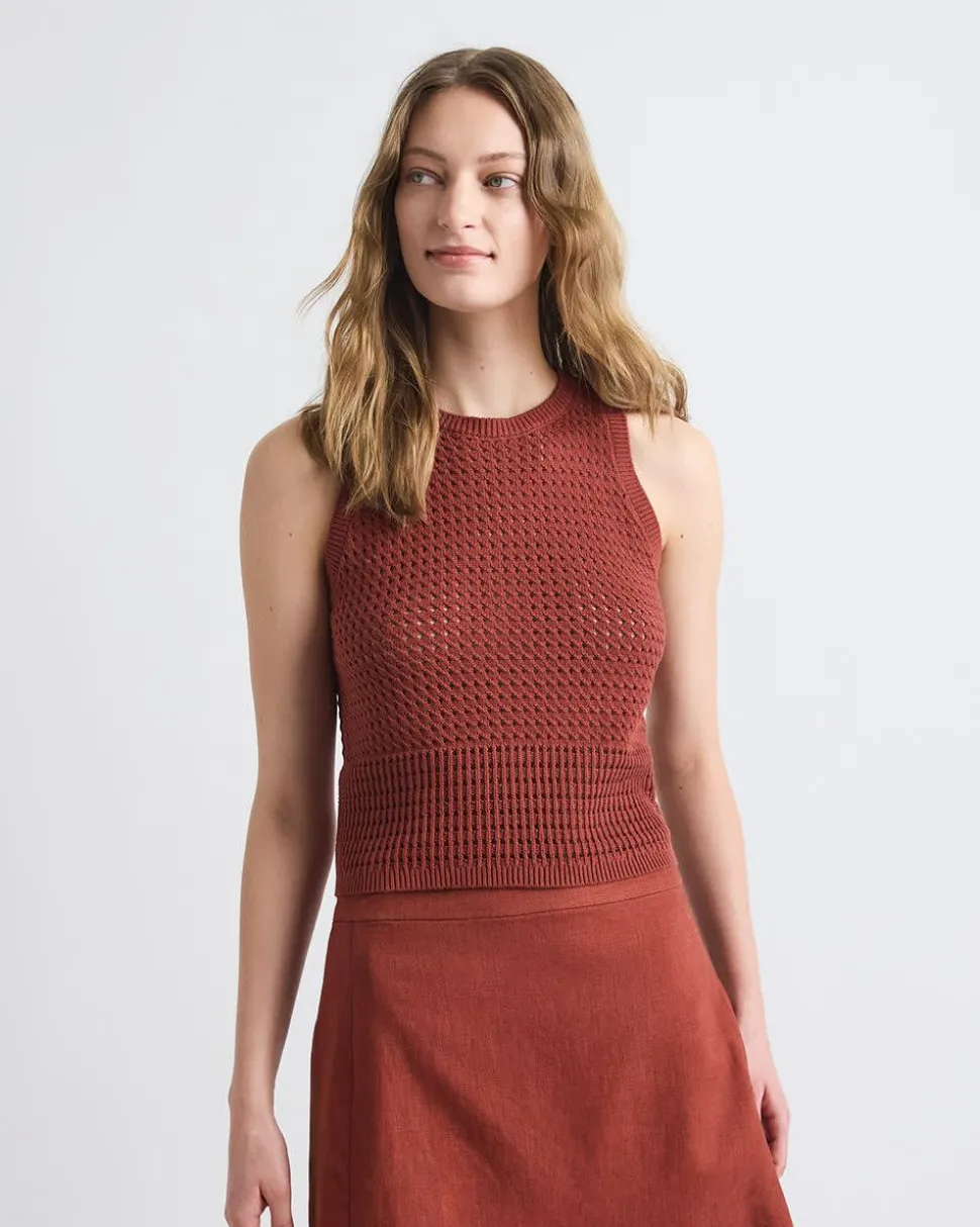 Sleeveless Short Crochet Sweater