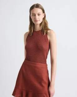 Sleeveless Short Crochet Sweater