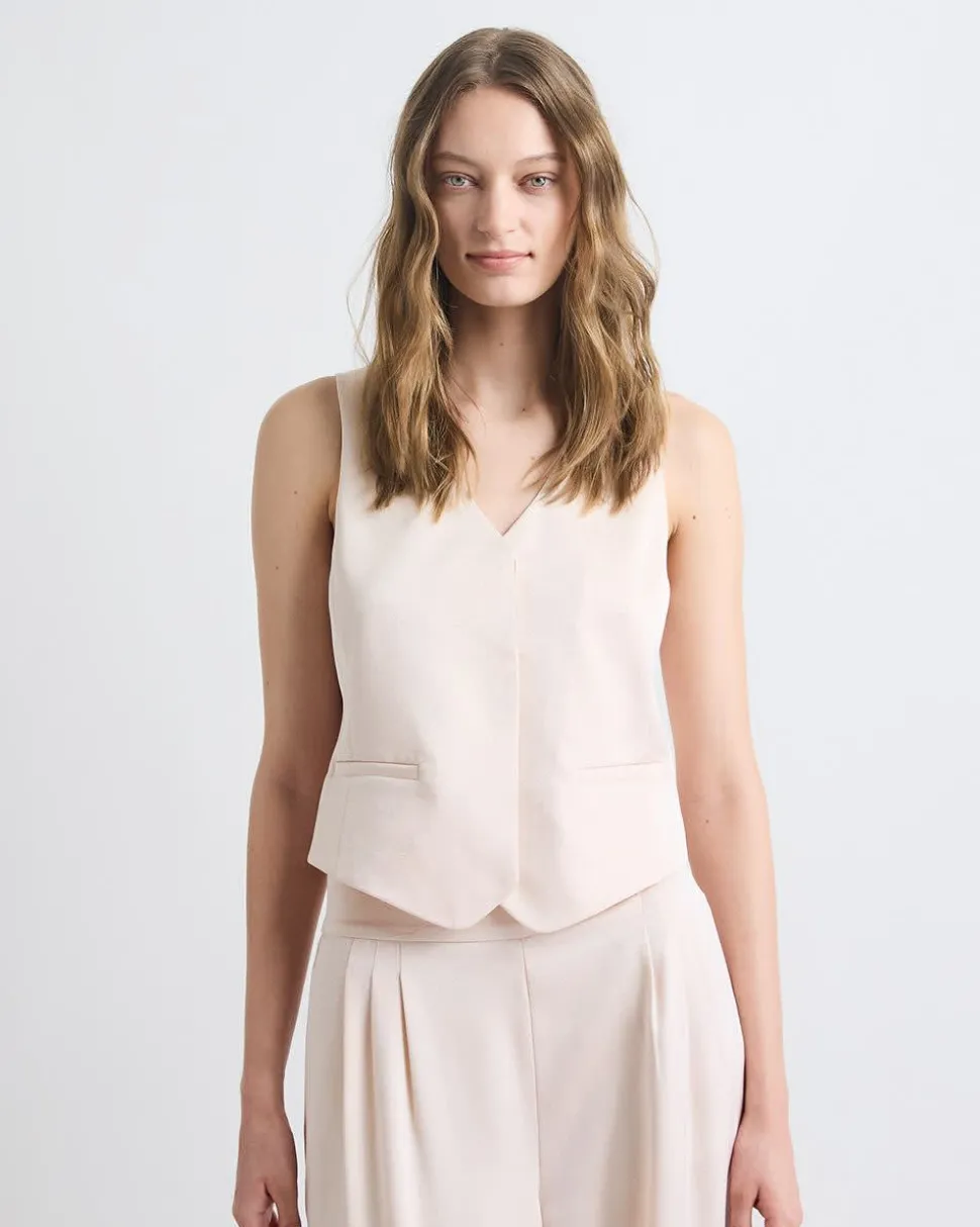 Sleeveless Short Satin Vest
