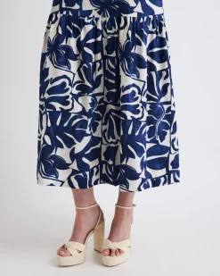 Sleeveless Square-Neck Linen-Blend Straight Maxi Dress