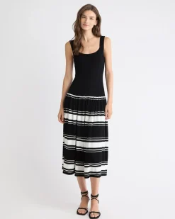 Sleeveless Square-Neck Midi Dress