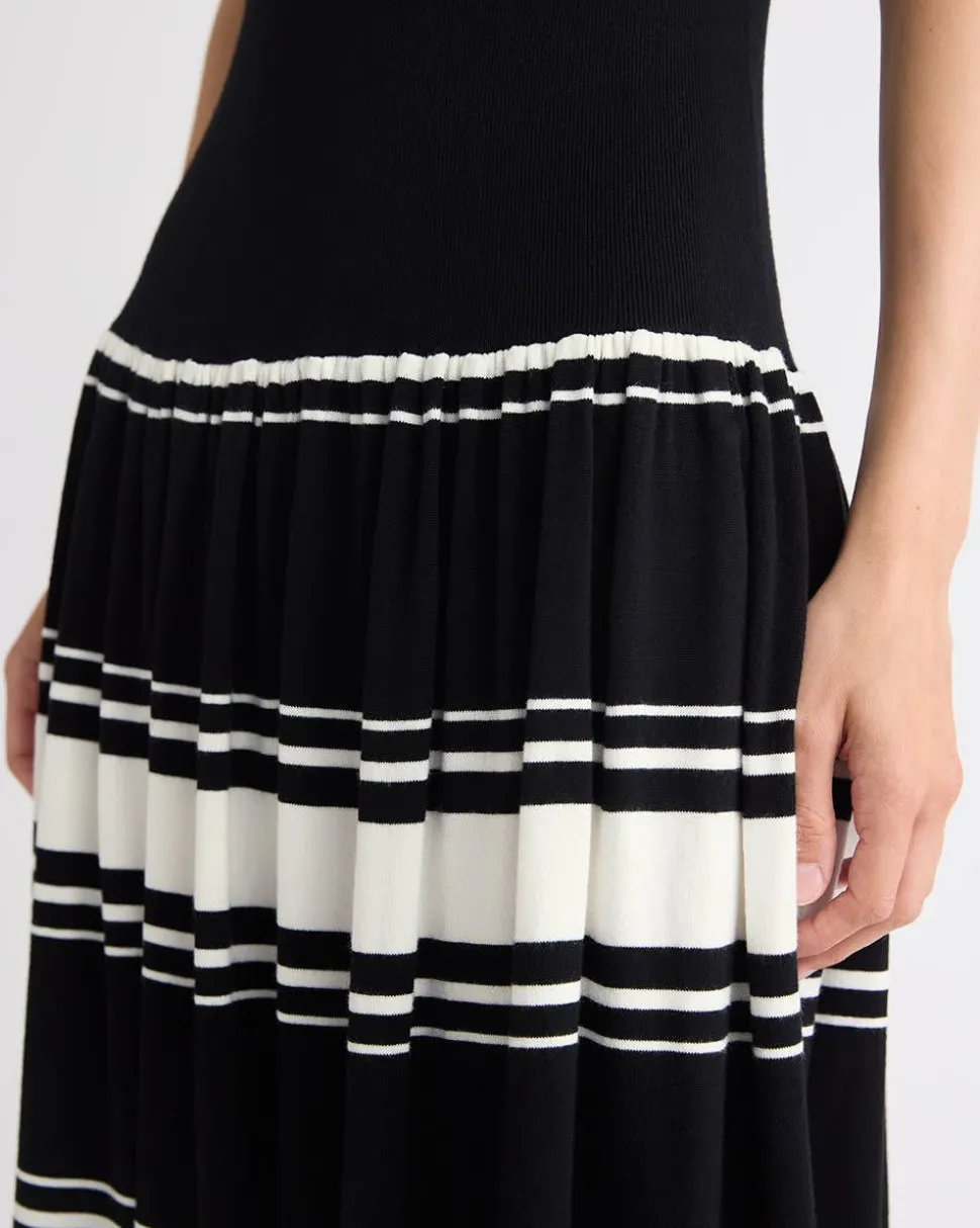 Sleeveless Square-Neck Midi Dress