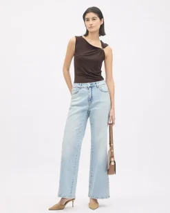 Sleeveless Top with Asymmetrical Neckline