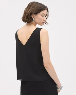 Sleeveless V-Neck Blouse