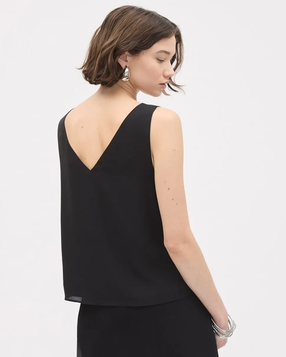 Sleeveless V-Neck Blouse