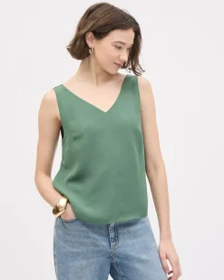 Sleeveless V-Neck Blouse