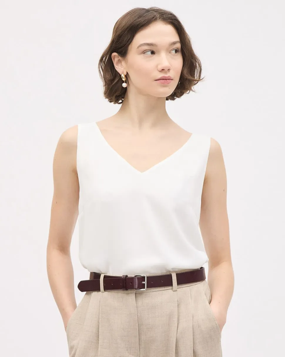 Sleeveless V-Neck Blouse
