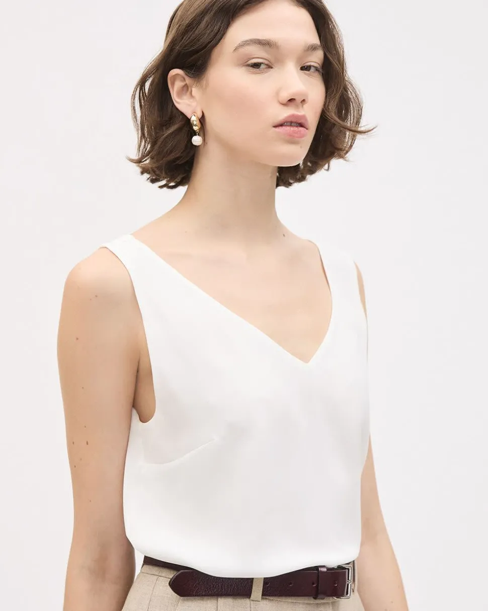 Sleeveless V-Neck Blouse