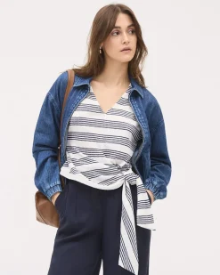 Sleeveless V-Neck Ribbed Top with Wrap Detail