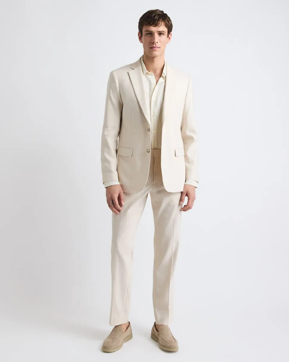 Slim Fit Stretch Linen Blazer
