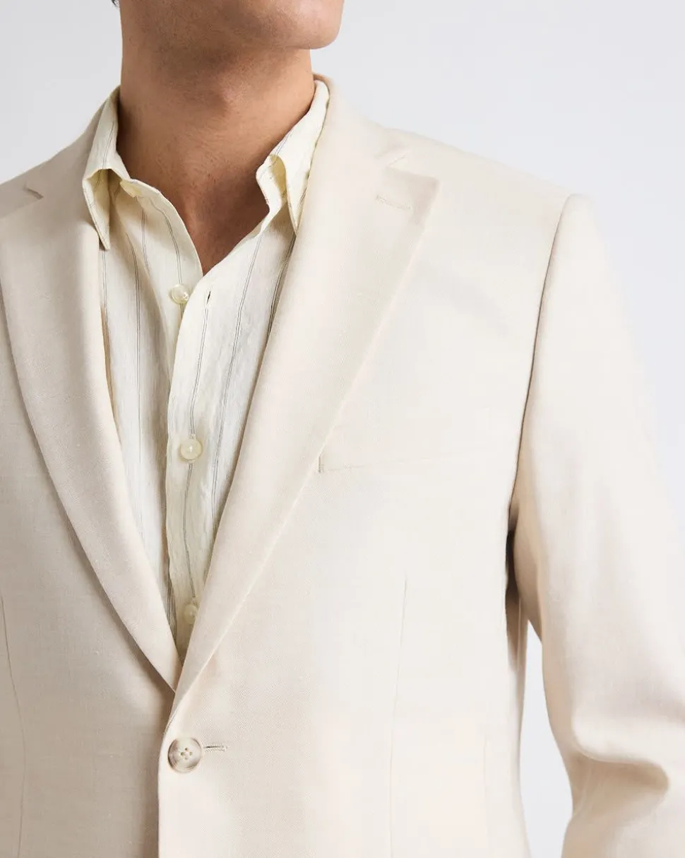 Slim Fit Stretch Linen Blazer