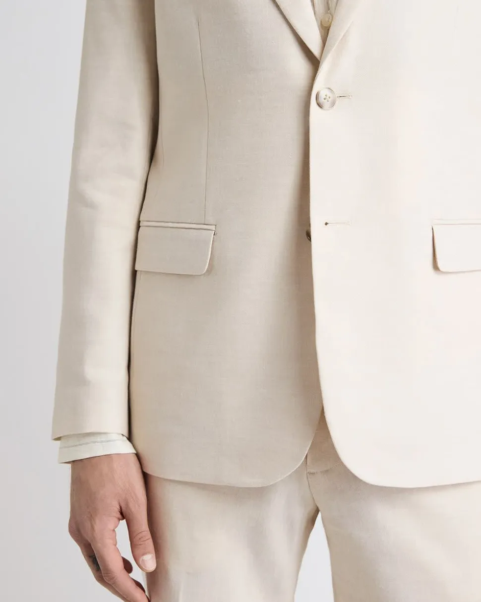 Slim Fit Stretch Linen Blazer