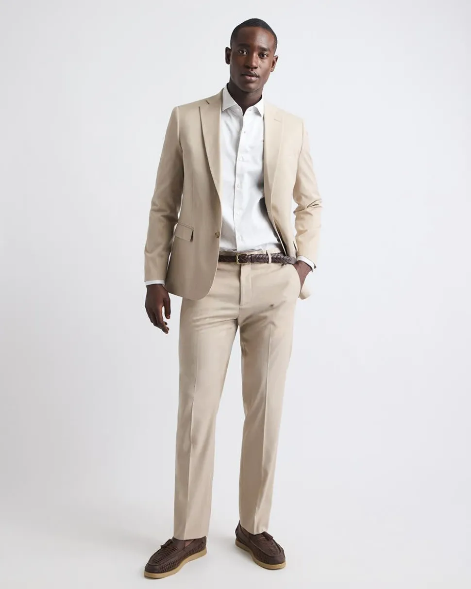 Slim-Fit Beige Suit Blazer
