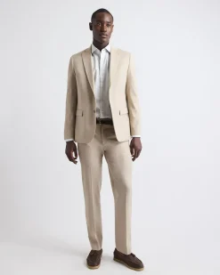 Slim-Fit Beige Suit Pant