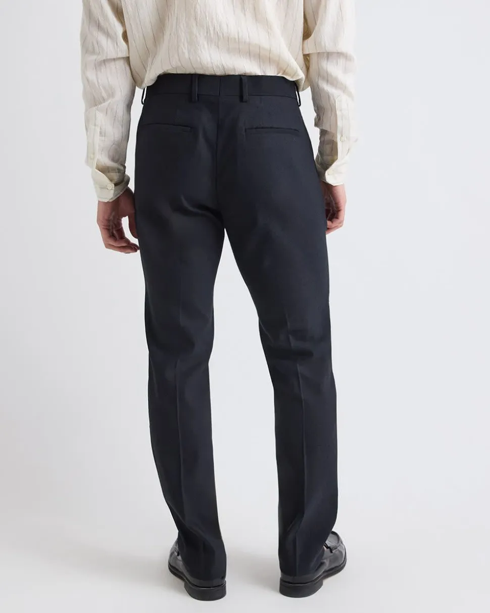Slim-Fit Black Linen-Blend Suit Pant