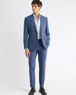 Slim-Fit Blue Wool-Blend Suit Pant