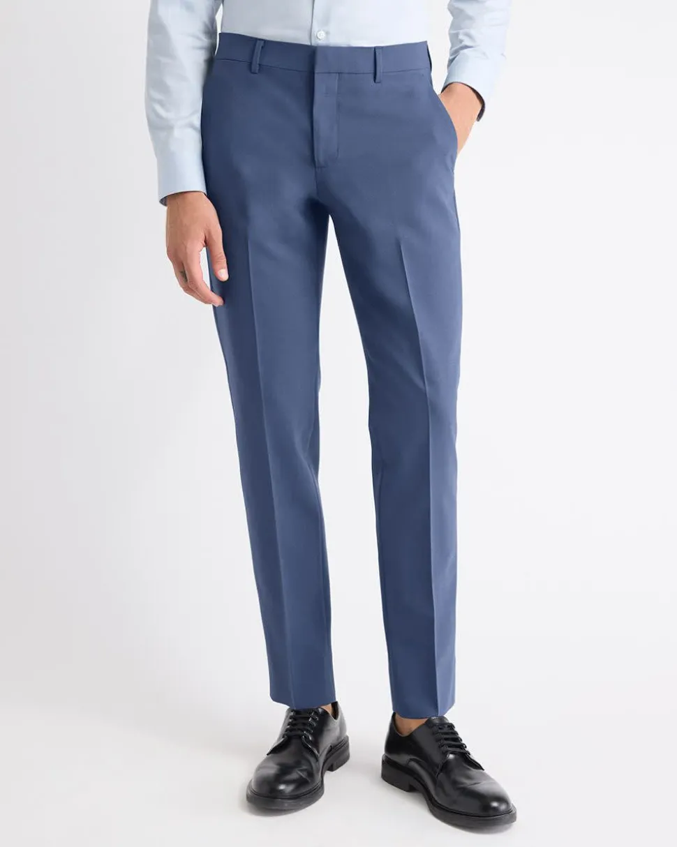 Slim-Fit Blue Wool-Blend Suit Pant