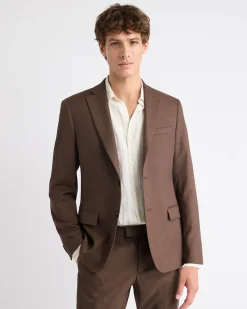 Slim-Fit Brown Suit Blazer