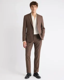 Slim-Fit Brown Suit Pant