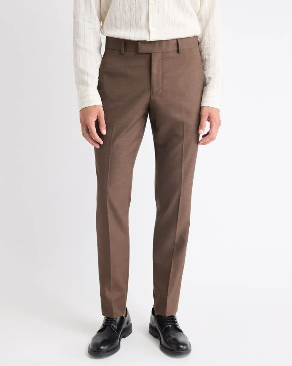 Slim-Fit Brown Suit Pant