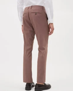 Slim-Fit Burgundy Suit Pant