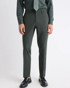 Slim-Fit Dark Green Suit Pant