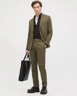 Slim-Fit Dark Olive Suit Pant