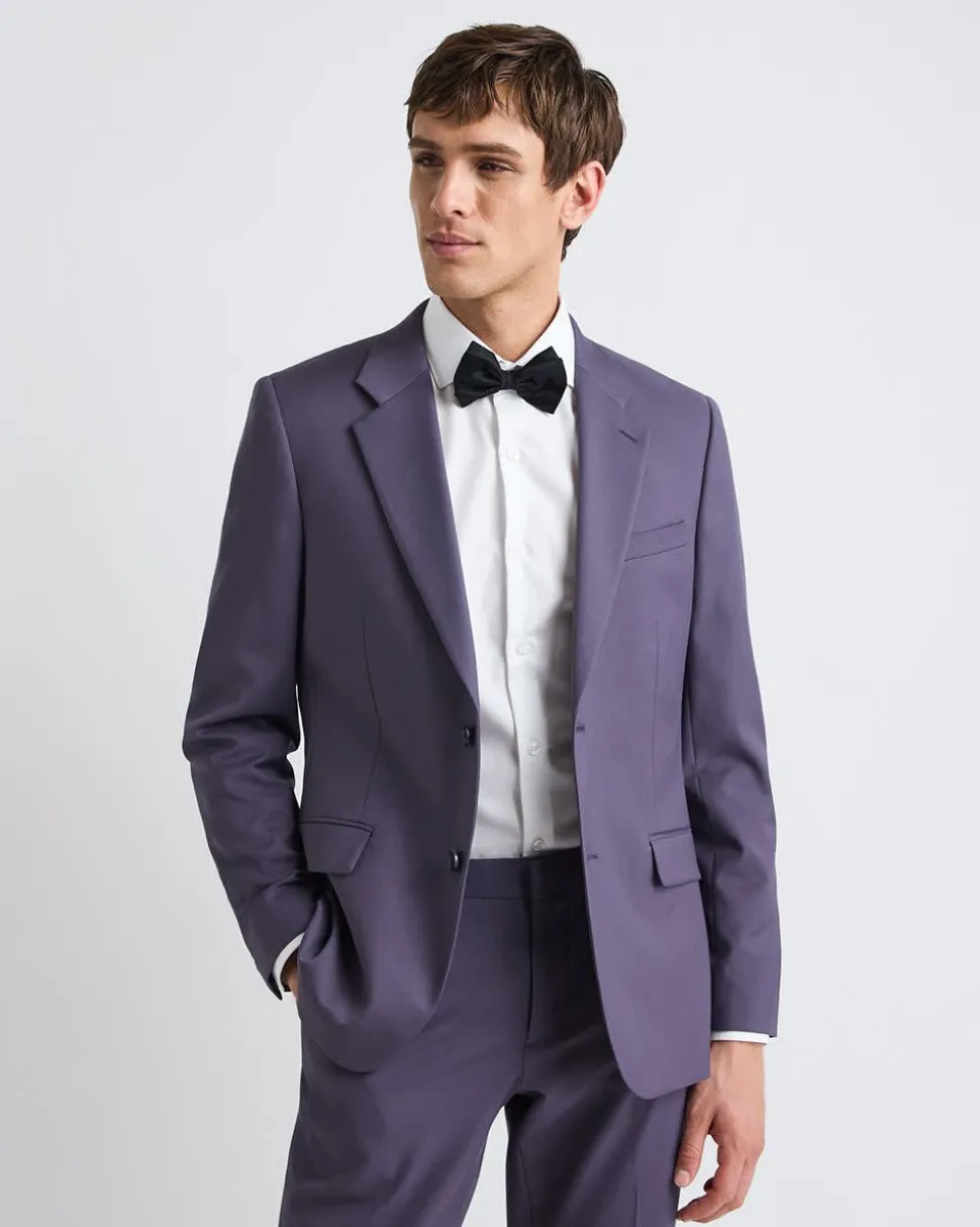 Slim-Fit Dark Violet Suit Blazer