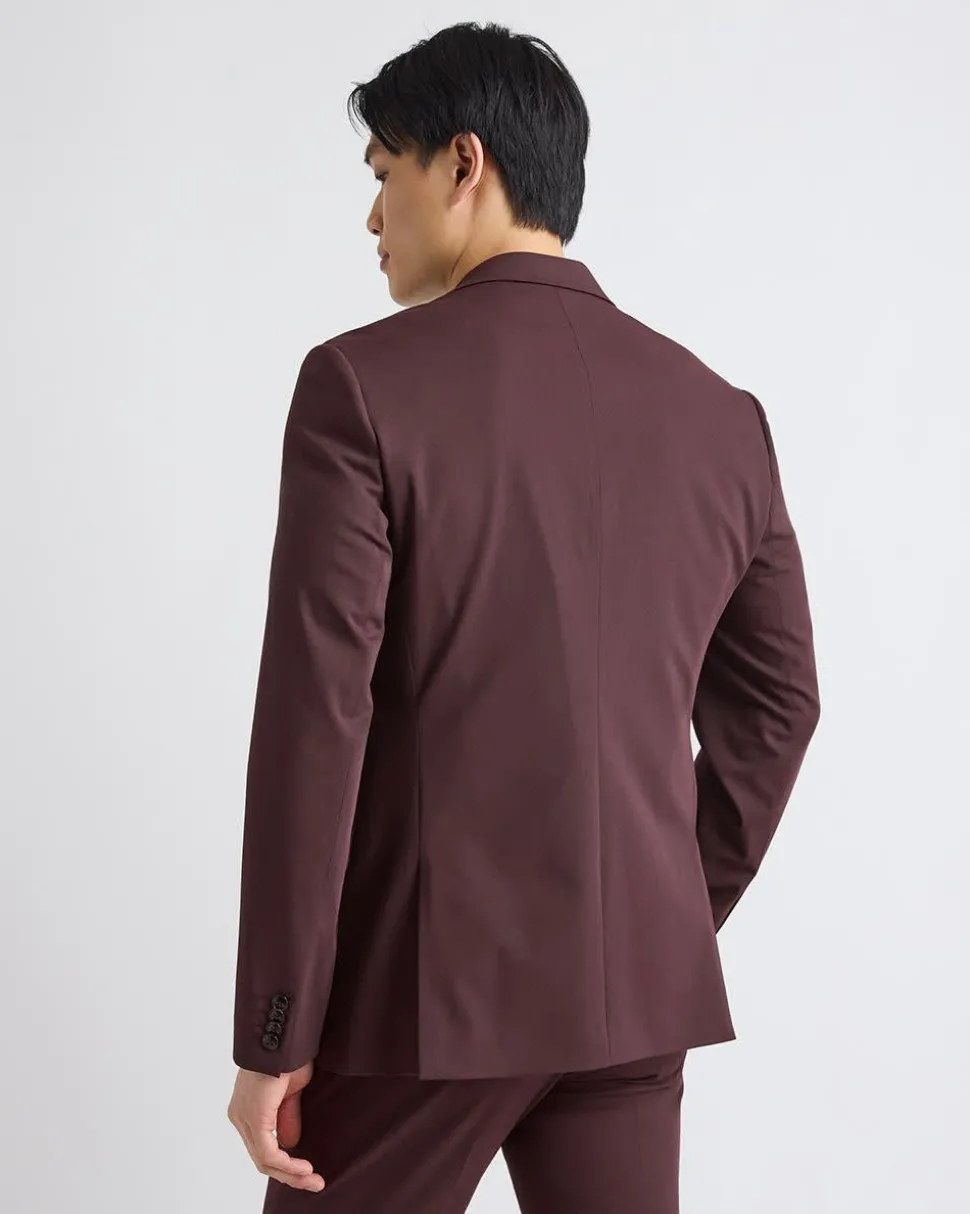 Slim-Fit Deep Berry Suit Blazer