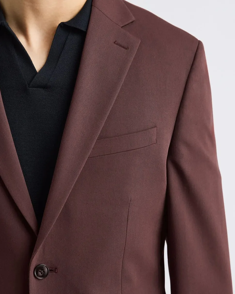Slim-Fit Deep Berry Suit Blazer